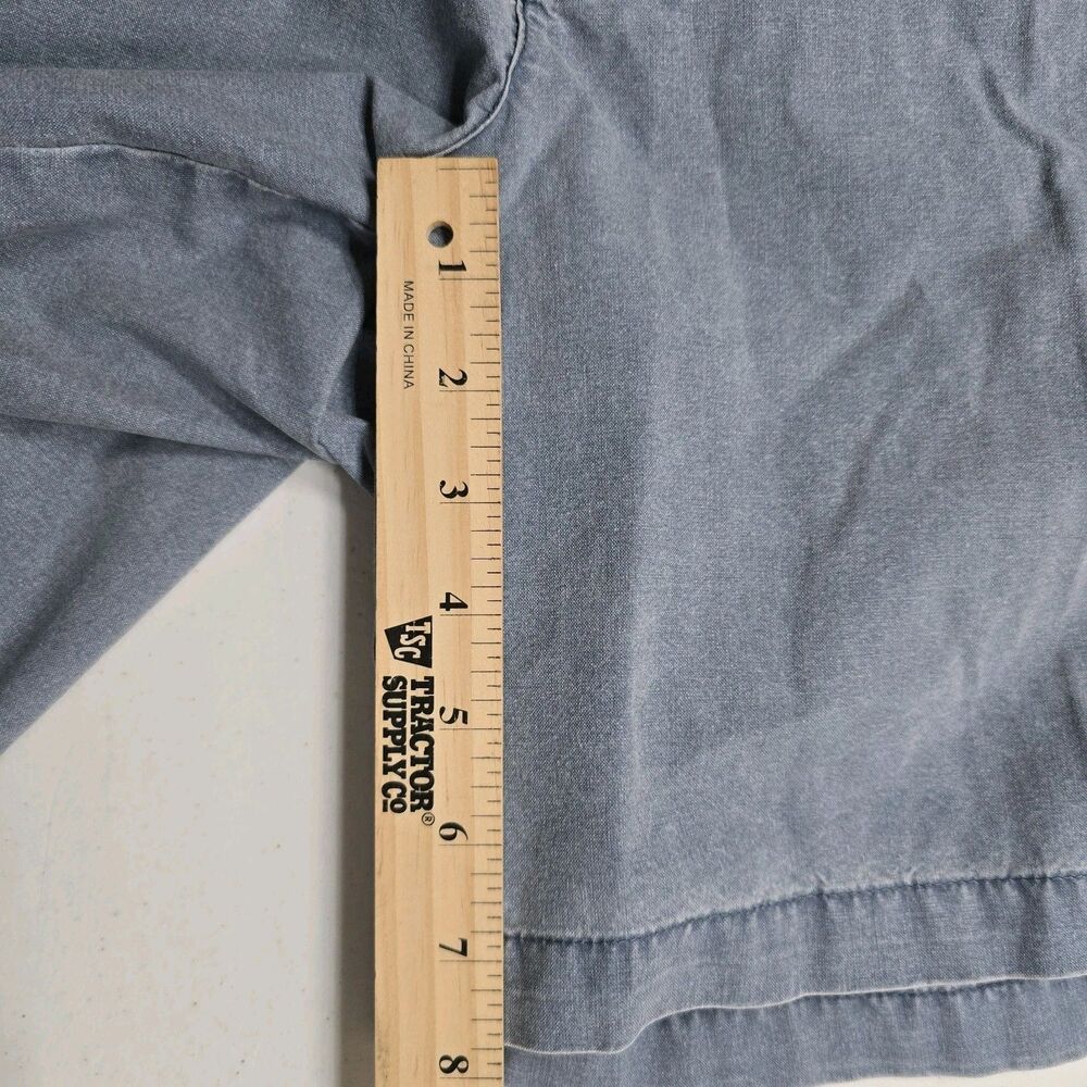 Saddlebred Denim Chino Shorts Mens 38 100% Cotton Light Wash Blue Slash Pocket - Picture 7 of 7